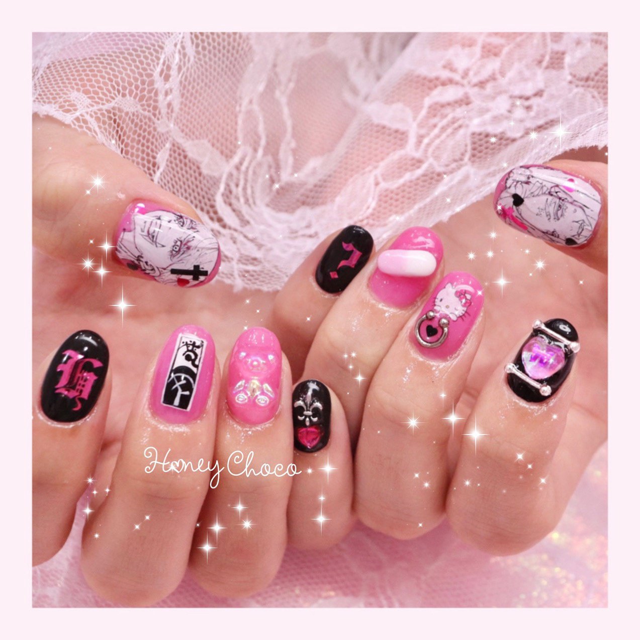 オールシーズン ライブ デート 女子会 ハンド Nail Salon School Honey Chocoのネイルデザイン No ネイルブック