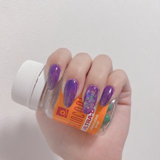 パープル 紫 セルフジェルネイルのネイルデザイン ネイルブック