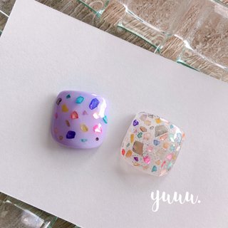 春/ハンド/変形フレンチ/ショート/カラフル - 146nails by yuuu 春/ハンド/変形フレンチ/ショート/カラフル - 146nails by yuuu