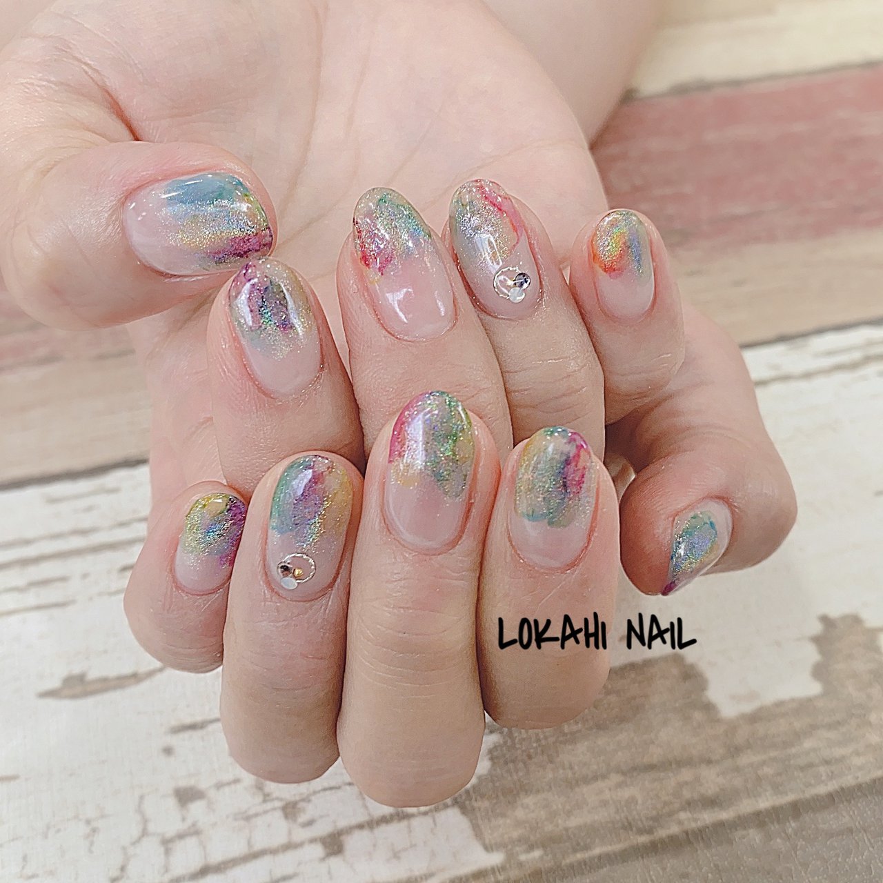 夏 ハンド ニュアンス ショート カラフル Lokahi Nail ロカヒネイルのネイルデザイン No ネイルブック