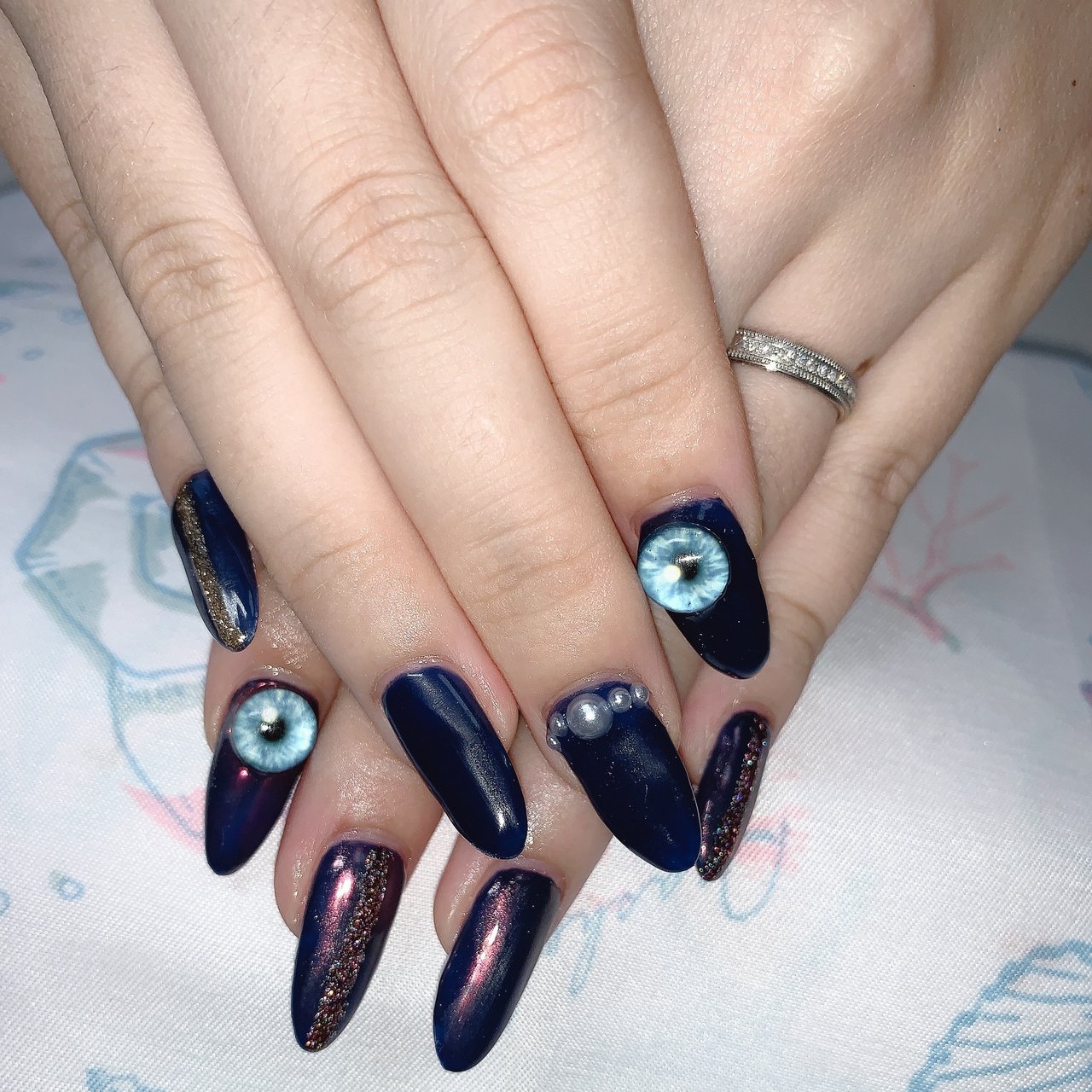 オールシーズン ハンド シンプル パール オーロラ Shouka0719のネイルデザイン No ネイルブック