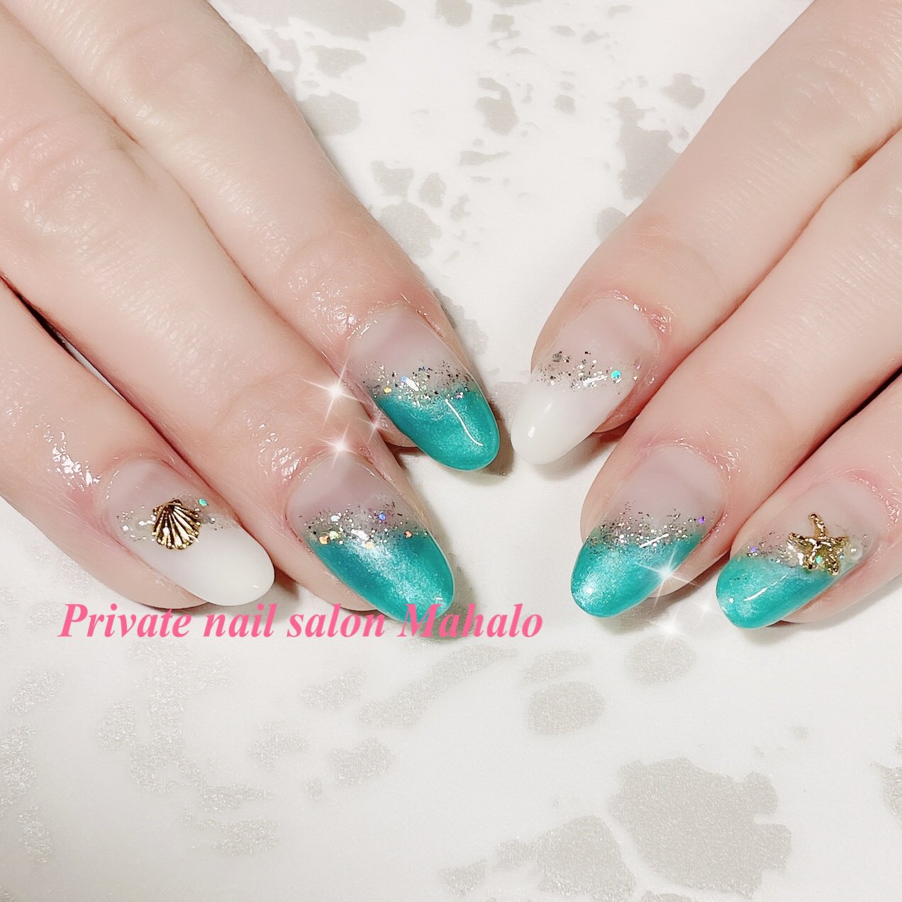 夏 旅行 リゾート デート ハンド Mahalo Privatenailsalonのネイルデザイン No ネイルブック