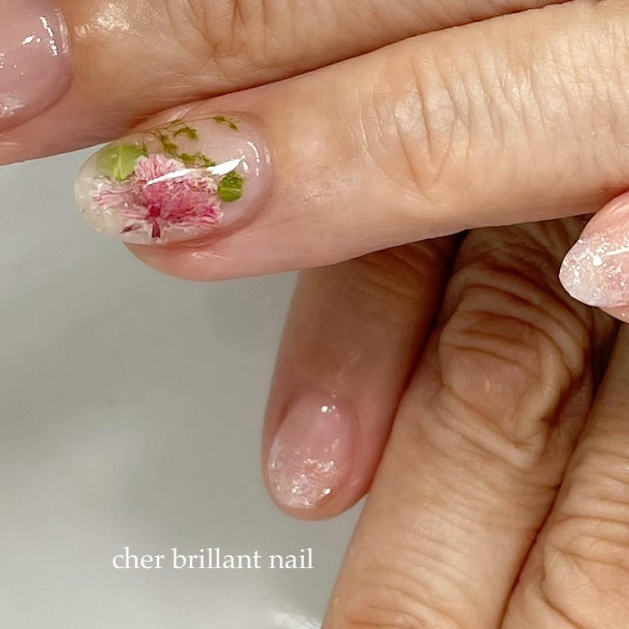 ハンド グラデーション ラメ フラワー ジェル Cher Brillant Nailのネイルデザイン No ネイルブック