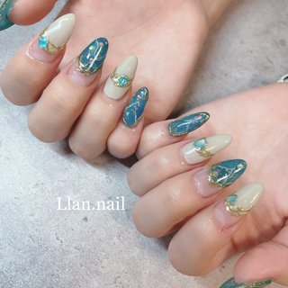 冬 大理石 スカルプチュアのネイルデザイン ネイルブック