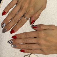 シルバー 銀 赤のネイルデザイン ネイルブック