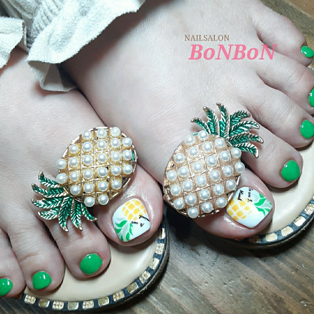 夏 海 リゾート 浴衣 フット Nailsalon Bonbonのネイルデザイン No ネイルブック