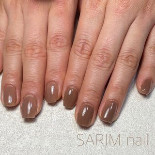 21年 新着順 ベージュ ブラウン 一色塗りのネイルデザイン ネイルブック
