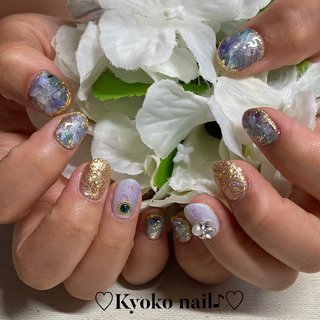 21年 新着順 パープル 紫 エメラルドグリーンのネイルデザイン ネイルブック