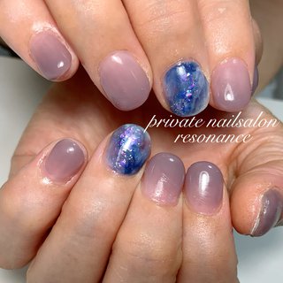 星 ネイビー パープルのネイルデザイン ネイルブック