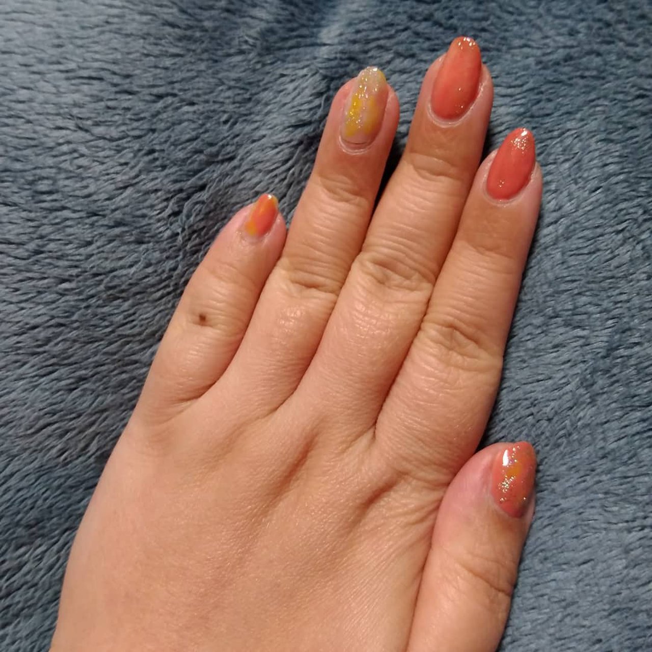 夏 ハンド シンプル ラメ タイダイ もちとーふのネイルデザイン No ネイルブック