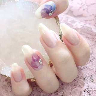 23年 新着順 押し花 ネイルシールのネイルデザイン ネイルブック