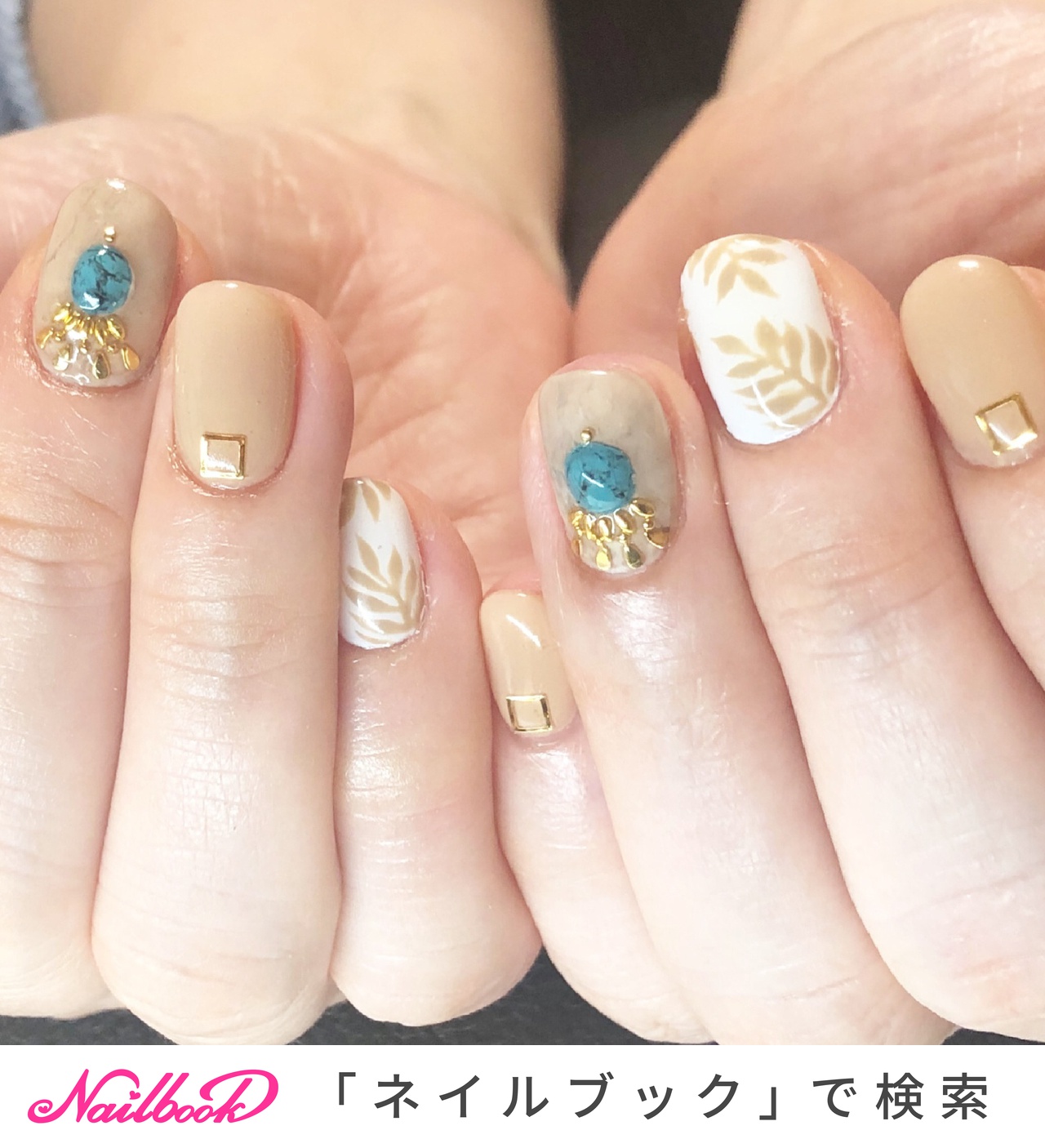 春 スタッズネイルのネイルデザイン ネイルブック