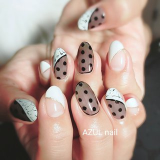 シースルー ドット ベージュのネイルデザイン ネイルブック