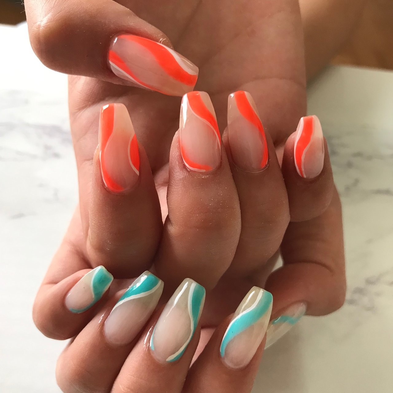 春 夏 海 リゾート オレンジ Nail Room Amery のネイルデザイン No ネイルブック