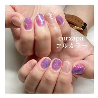 紫陽花色のネイルデザイン ネイルブック