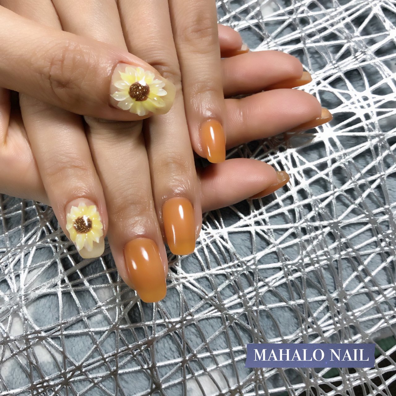 オレンジ ブラウン Mahalo Nailのネイルデザイン No ネイルブック