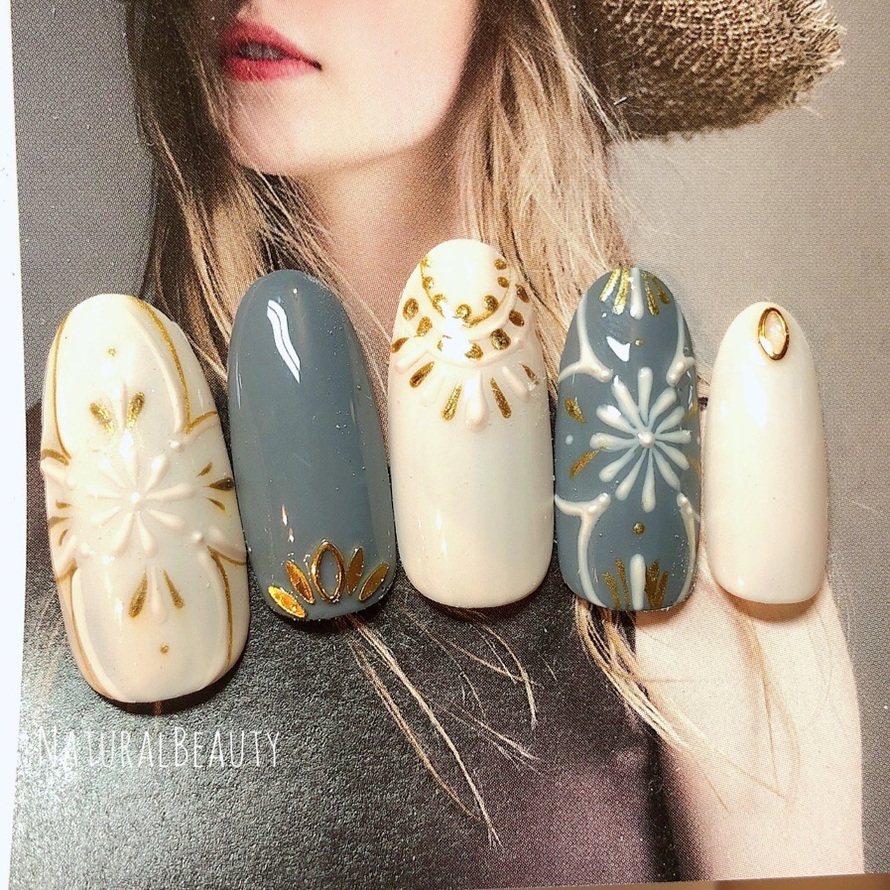 夏 エスニック アイシング ホワイト ターコイズ Naturalbeautyのネイルデザイン No ネイルブック