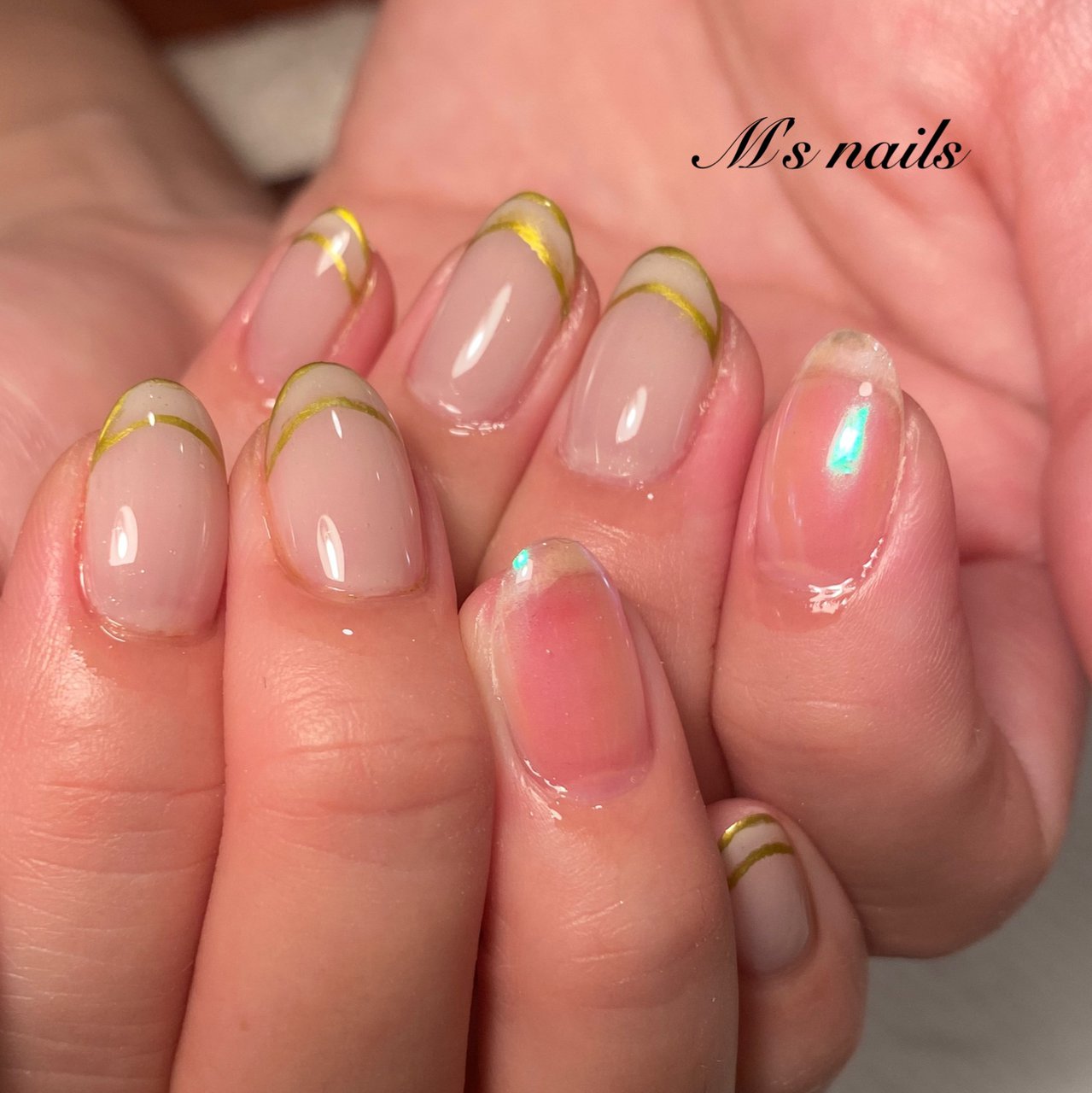 夏 オールシーズン ハンド フレンチ ミラー M S Nailsのネイルデザイン No ネイルブック
