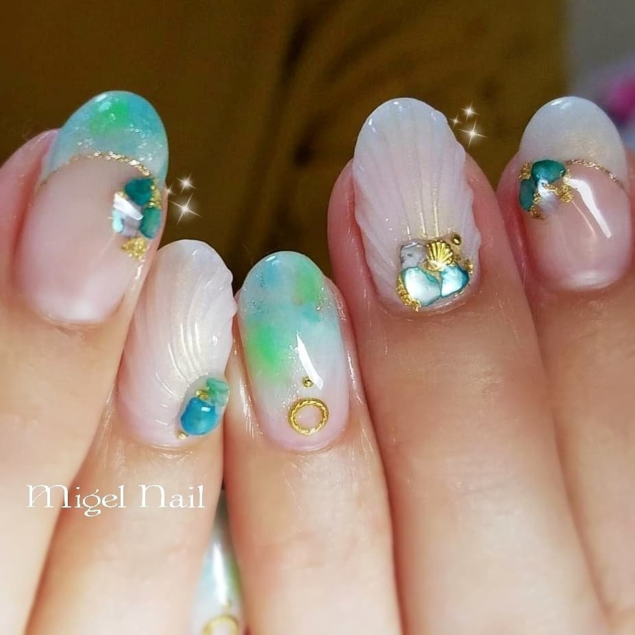 夏 海 リゾート ブライダル ハンド Migel Nailのネイルデザイン No ネイルブック