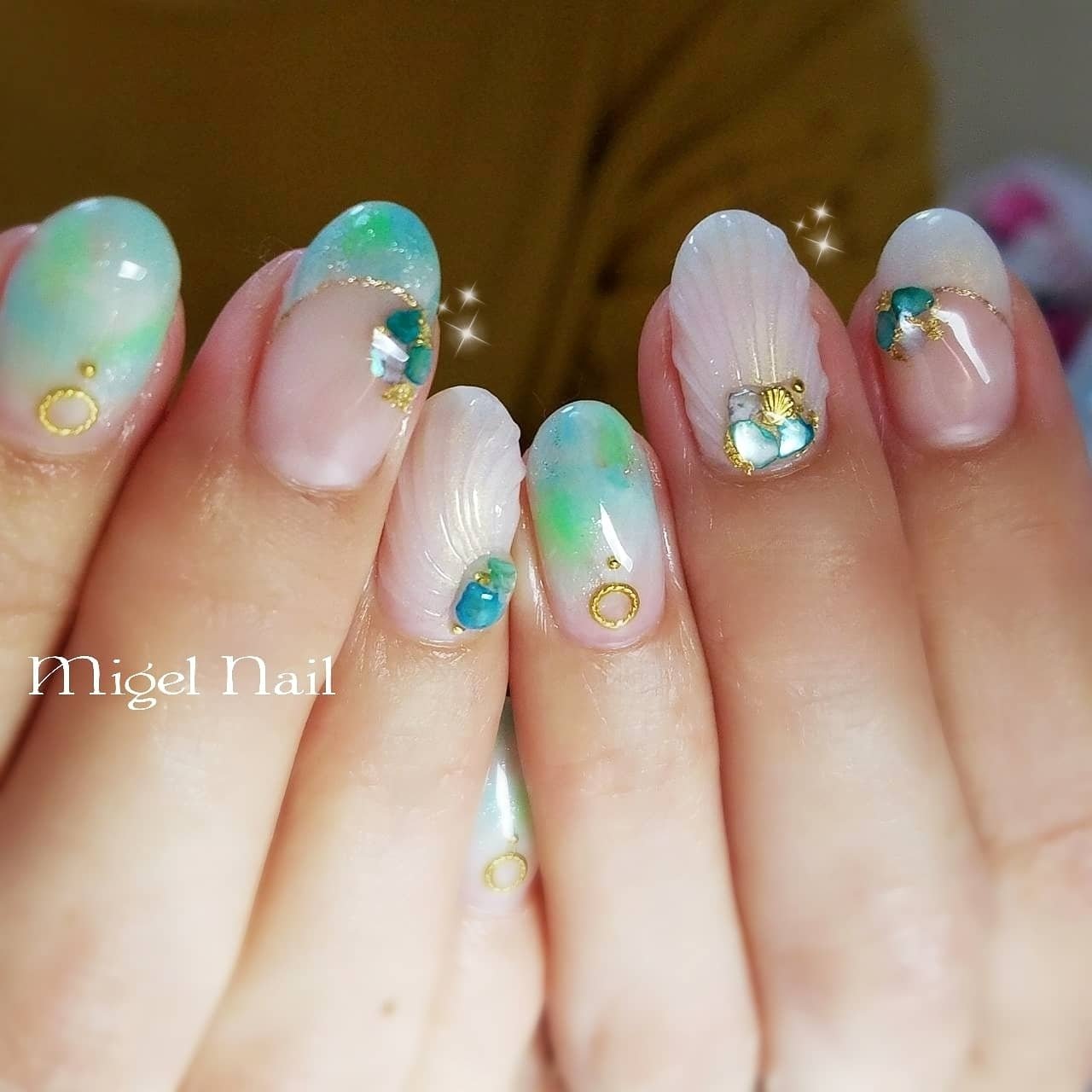 夏 海 リゾート ブライダル ハンド Migel Nailのネイルデザイン No ネイルブック