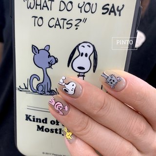 スヌーピーネイルアートのネイルデザイン ネイルブック