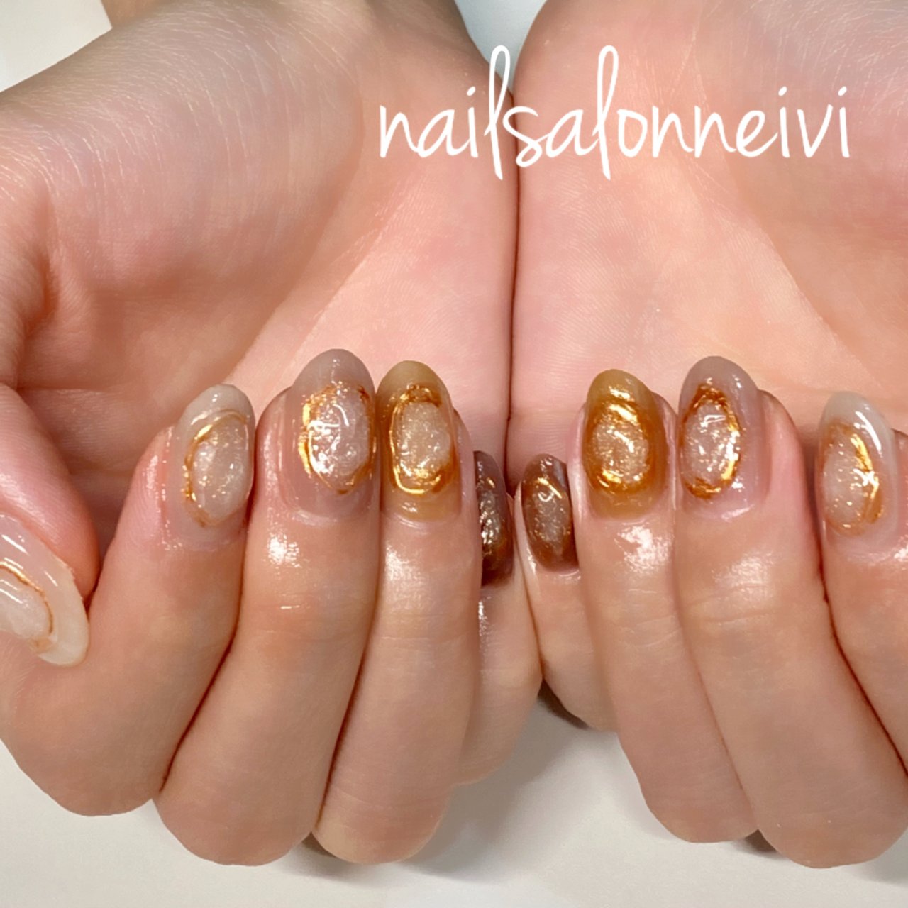 夏 ハンド ベージュ ブラウン グレージュ Nailsalon Neiviのネイルデザイン No ネイルブック