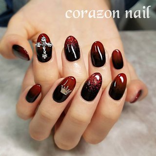 グラデーション エスニック ボルドーのネイルデザイン ネイルブック