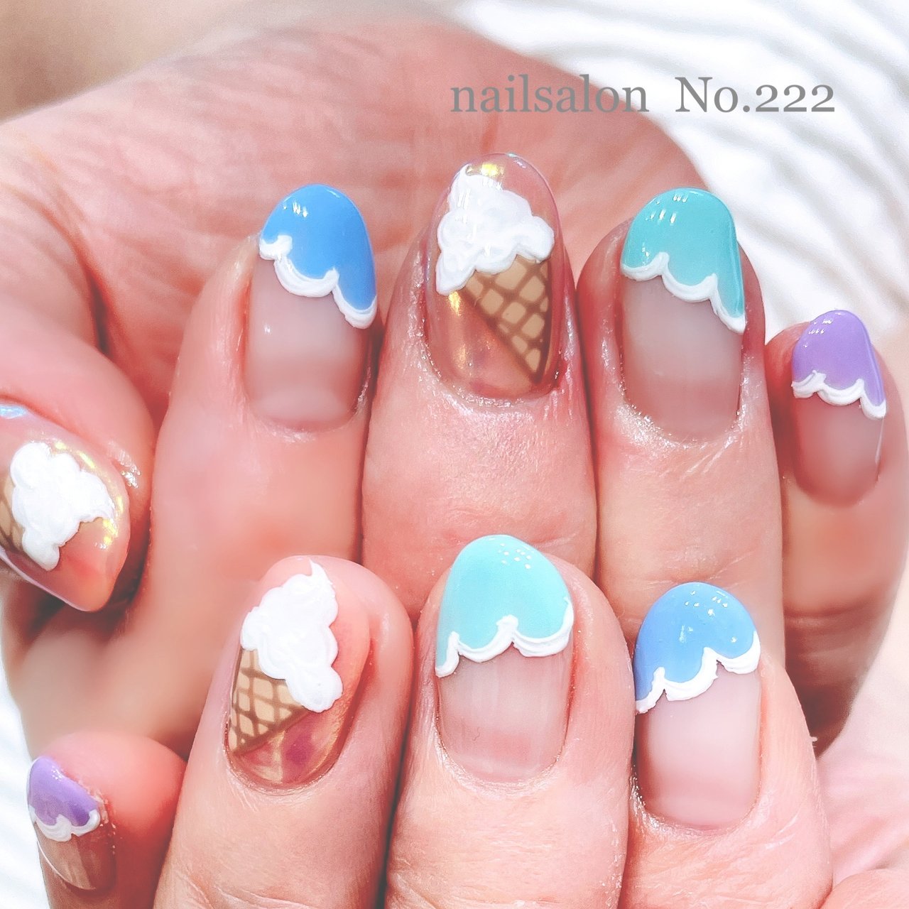 夏 海 リゾート 浴衣 ハンド Nailsalon No 222のネイルデザイン No ネイルブック