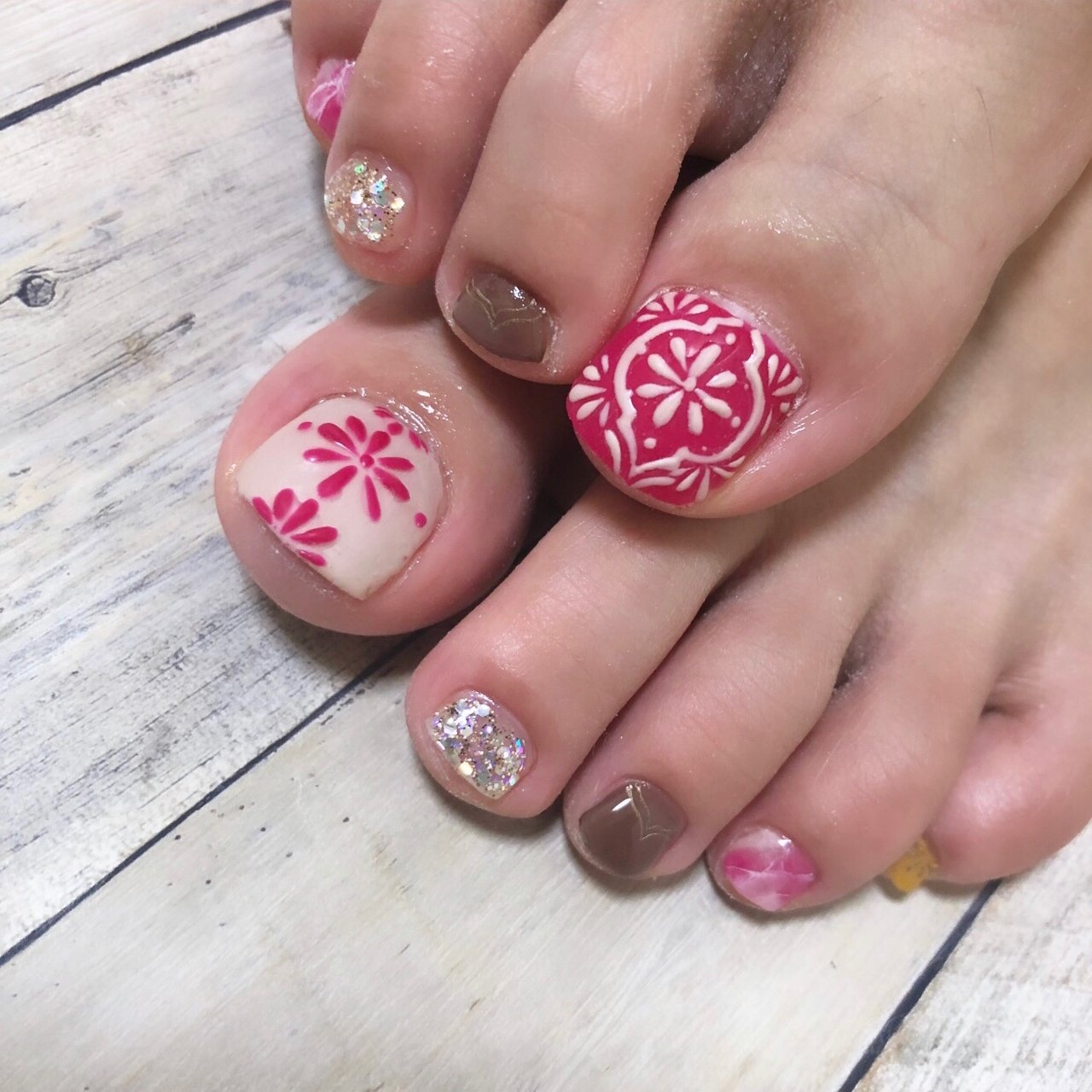 夏 海 リゾート 女子会 ラメ Og107hiのネイルデザイン No ネイルブック