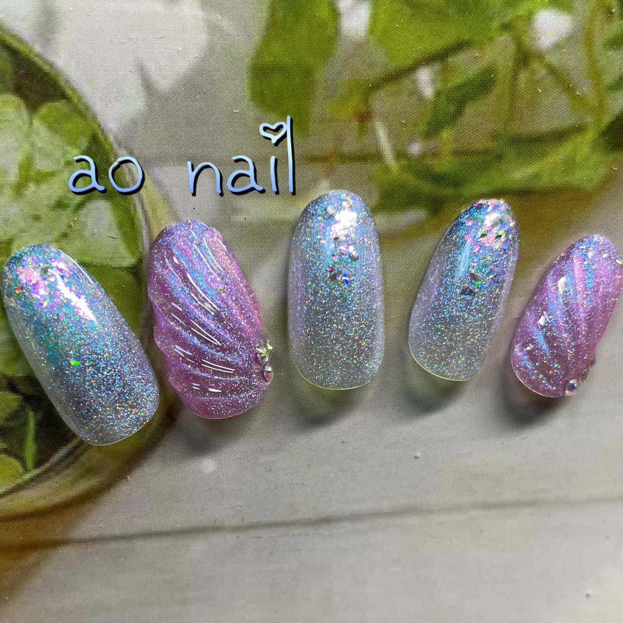 夏 ラメ 人魚の鱗 ユニコーン ピンク Ao Nailのネイルデザイン No ネイルブック