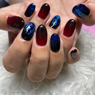 ブラックグラデーションのネイルデザイン ネイルブック