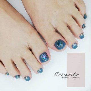 春 ブルー グレーのネイルデザイン ネイルブック