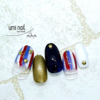 トリコロールのネイルデザイン ネイルブック