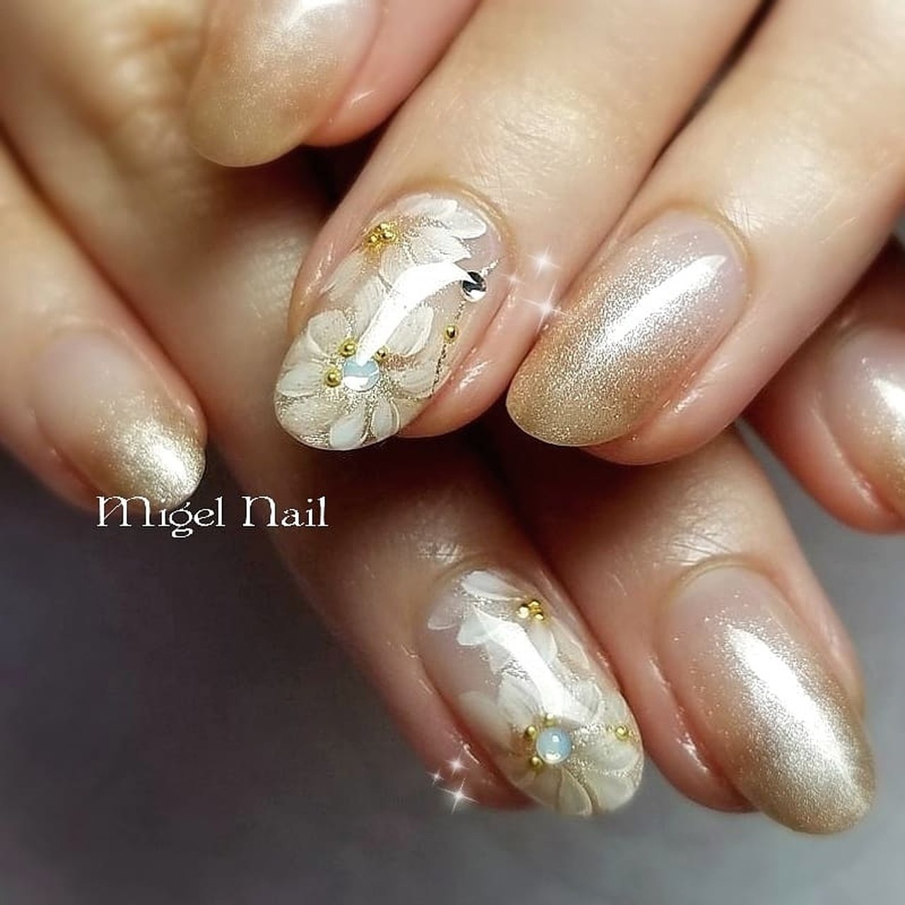 オフィス ブライダル パーティー シンプル ビジュー Migel Nailのネイルデザイン No ネイルブック