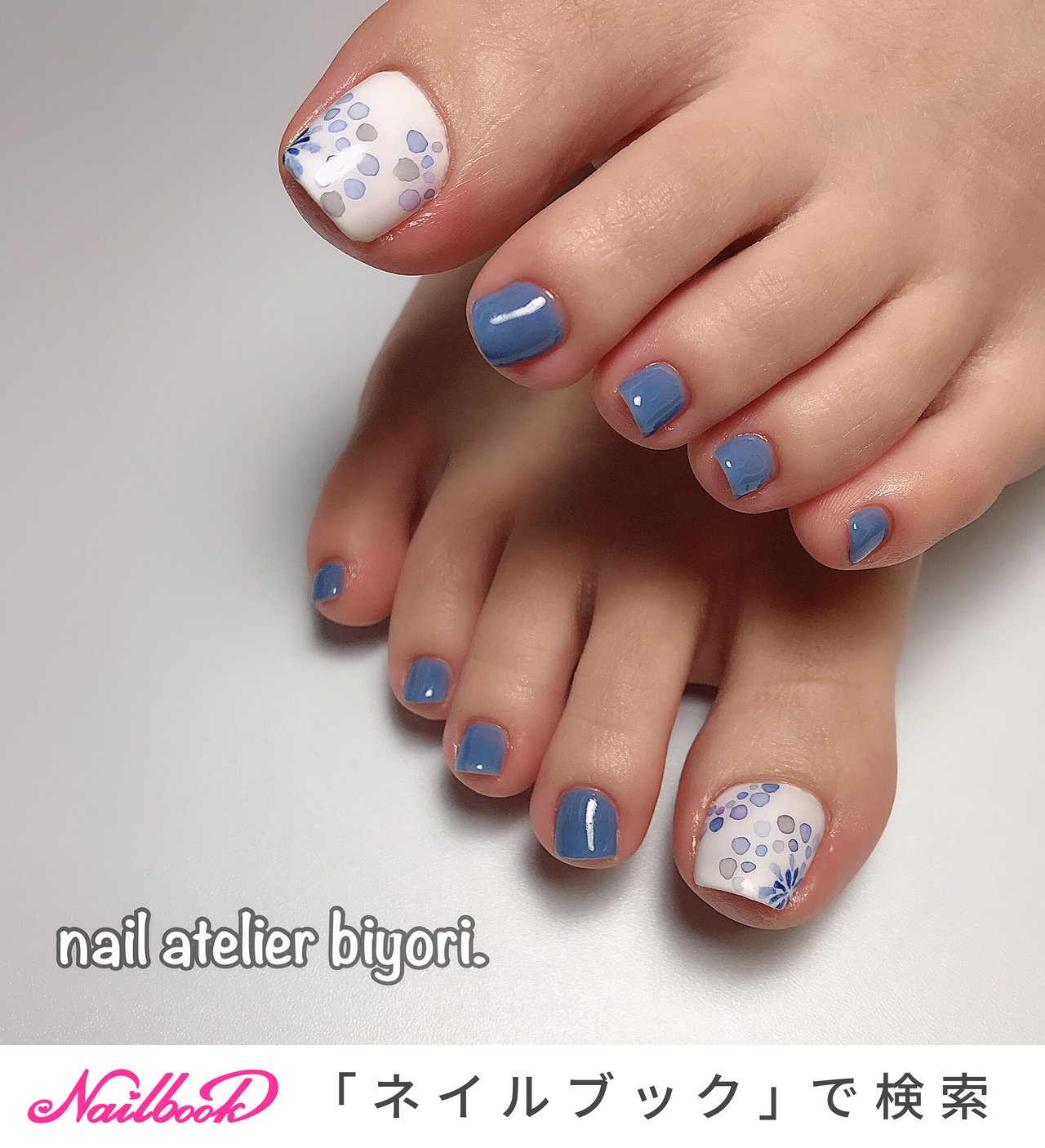 たらしこみ ドット ホワイトのネイルデザイン ネイルブック