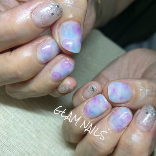 春 グラデーション 紫のネイルデザイン ネイルブック