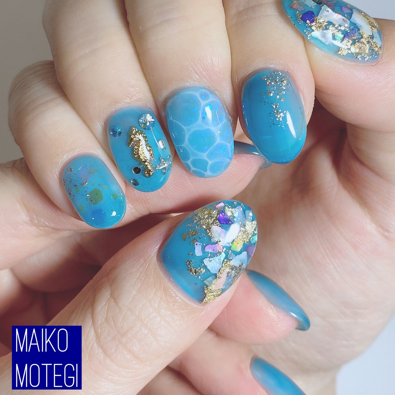 夏 梅雨 海 リゾート ハンド E Mimiのネイルデザイン No ネイルブック