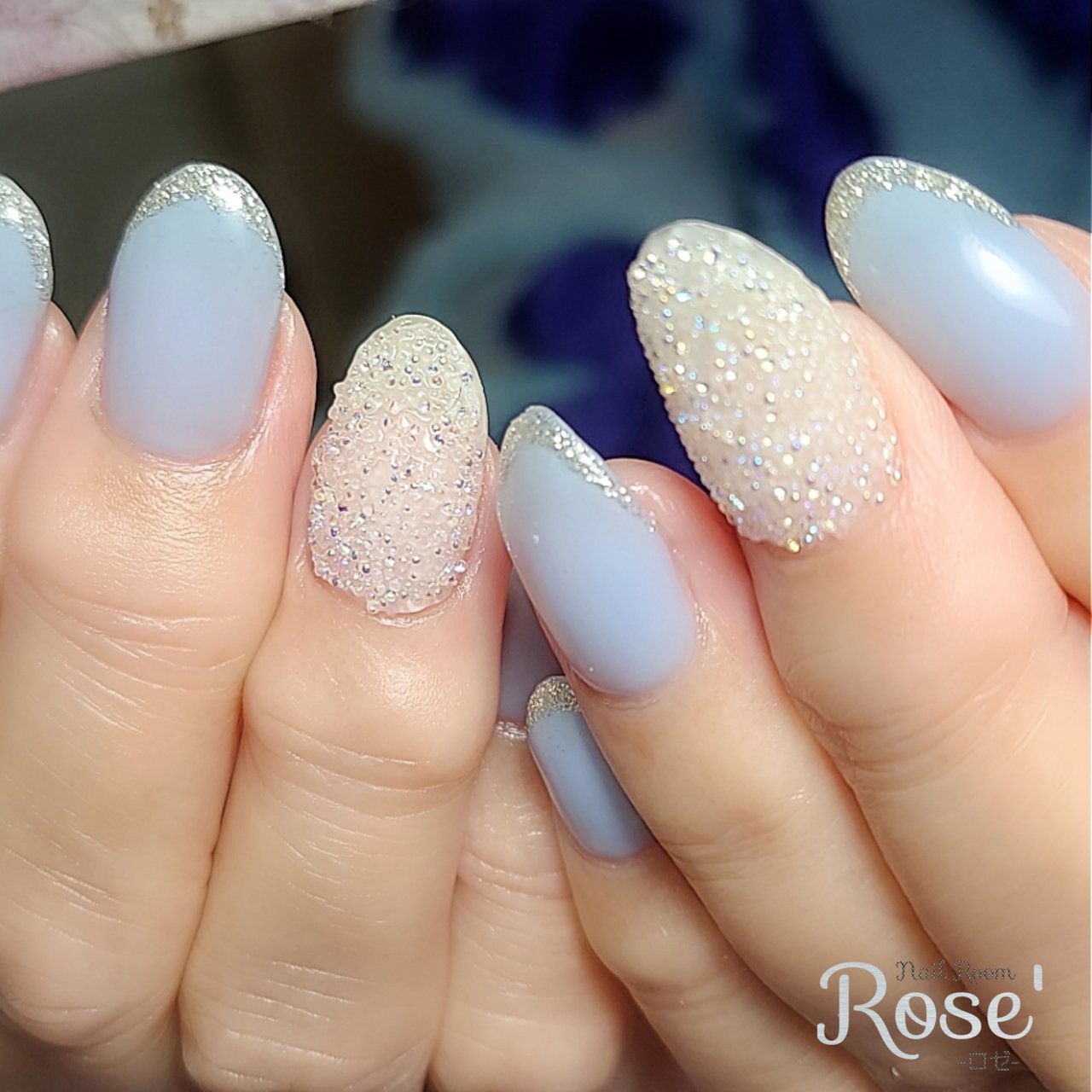 夏 ハンド フレンチ ラメ ワンカラー 三軒茶屋 Rose のネイルデザイン No ネイルブック