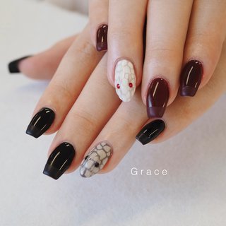 パイソン柄のネイルデザイン ネイルブック