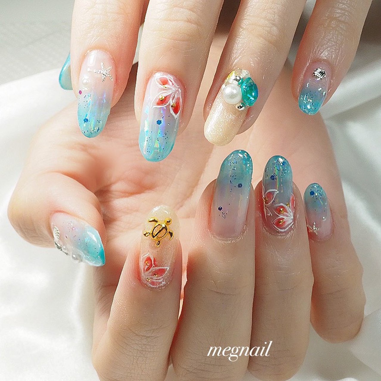 夏 旅行 海 リゾート ハンド Megnailのネイルデザイン No ネイルブック