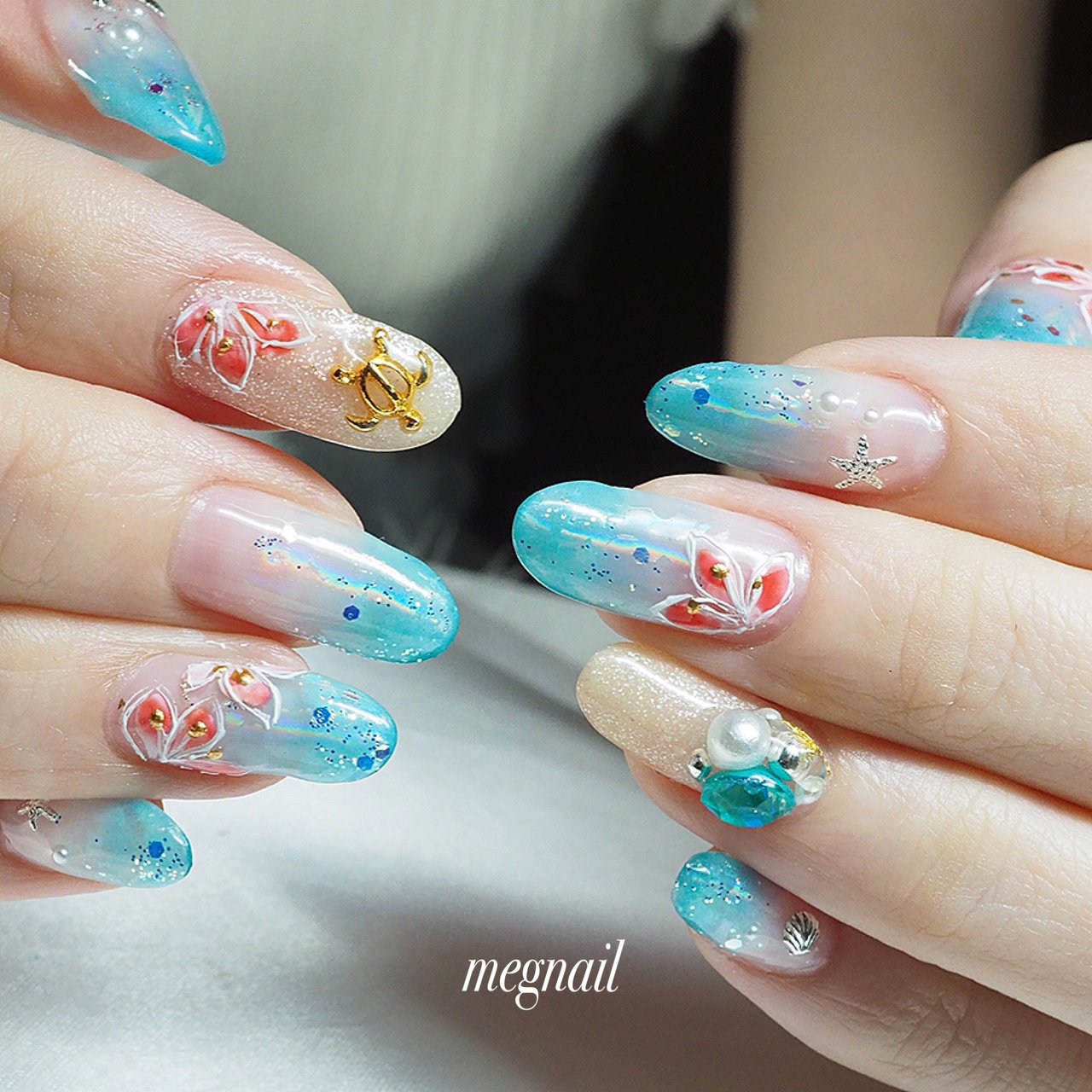 夏 旅行 海 リゾート ハンド Megnailのネイルデザイン No ネイルブック