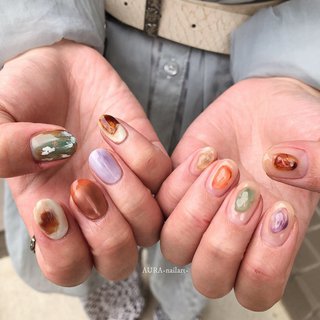 冬 マーブルのネイルデザイン ネイルブック