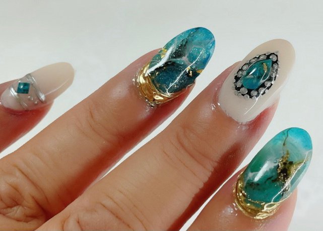 夏 オールシーズン 海 リゾート ワンカラー Nail Hana001のネイルデザイン No ネイルブック