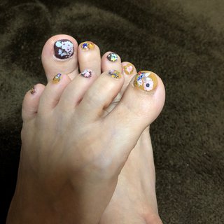 フット マニキュア セルフネイルのネイルデザイン ネイルブック