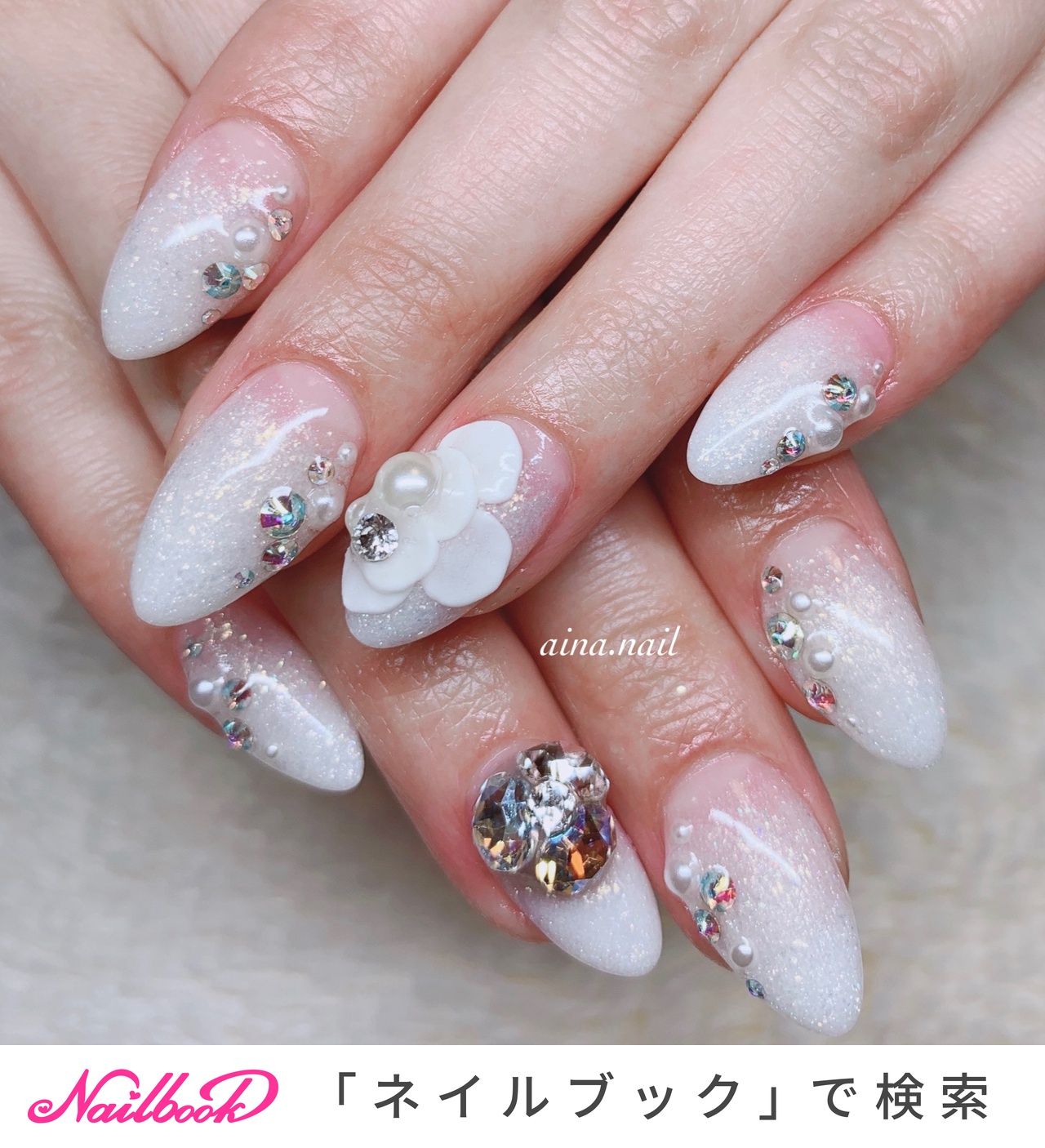 クリスマス ブライダル スカルプネイルのネイルデザイン ネイルブック