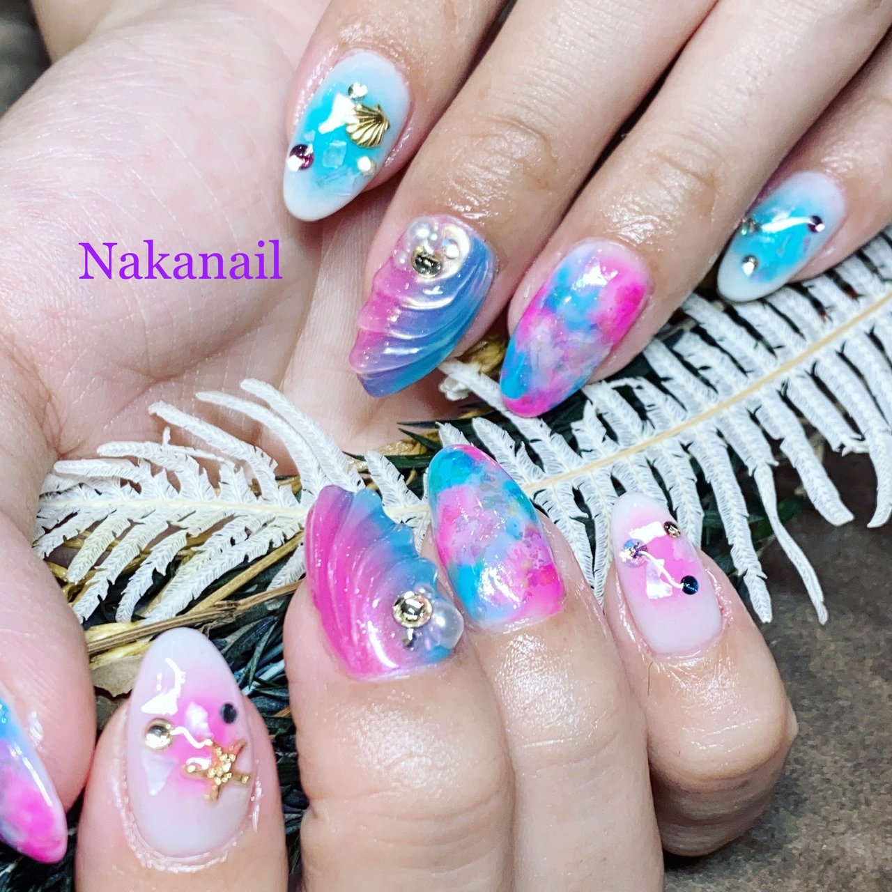 夏 海 リゾート ライブ ハンド Nakanailのネイルデザイン No ネイルブック