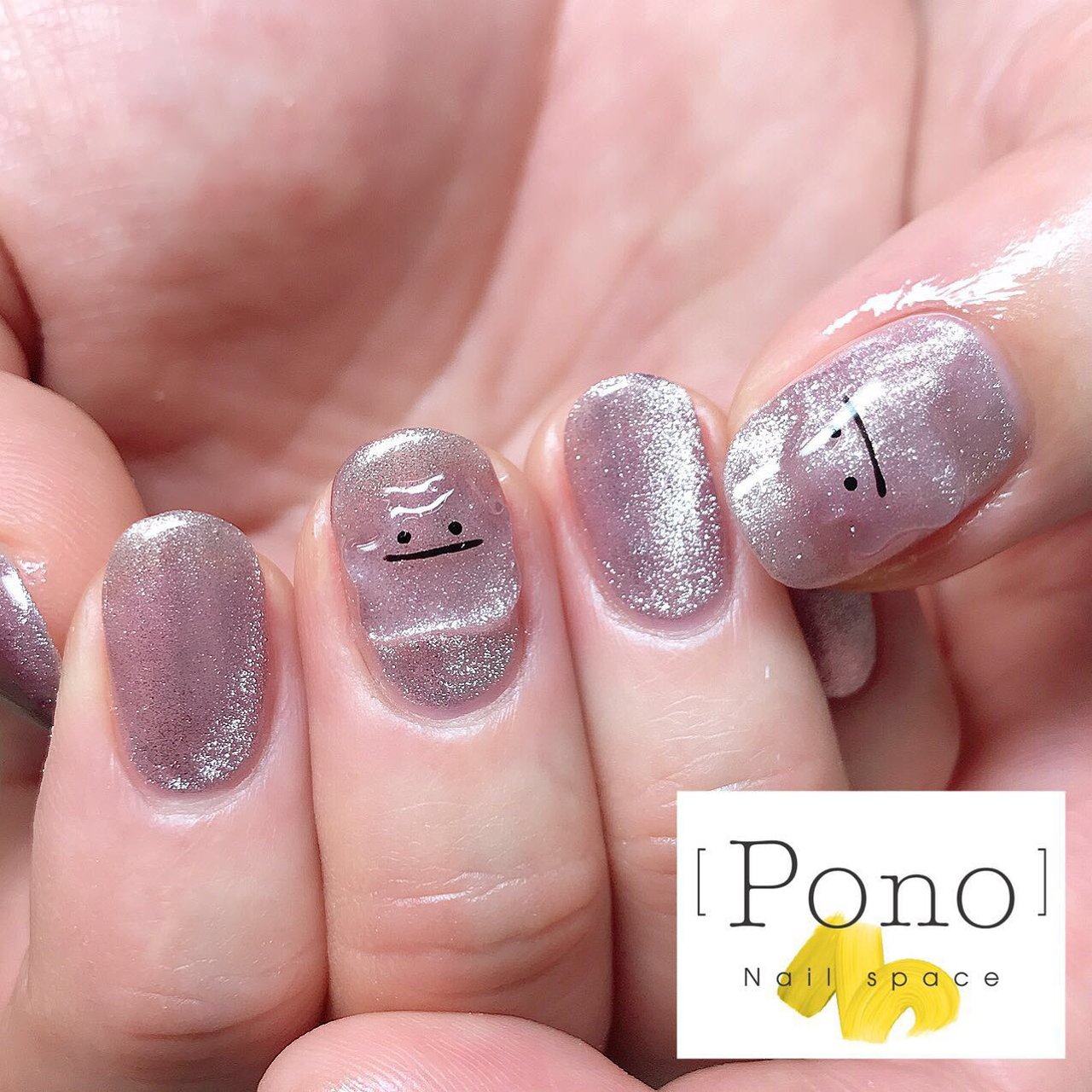 ハンド シンプル ラメ ワンカラー キャラクター Nail Space Pono まどちゃんのネイルデザイン No ネイルブック