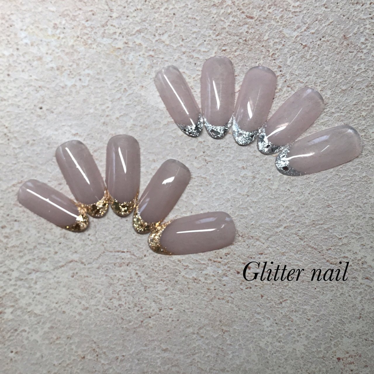 夏 オールシーズン ハンド シンプル フレンチ Glitter Nailのネイルデザイン No ネイルブック