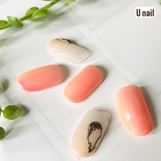 グラデーション コーラルピンクのネイルデザイン ネイルブック