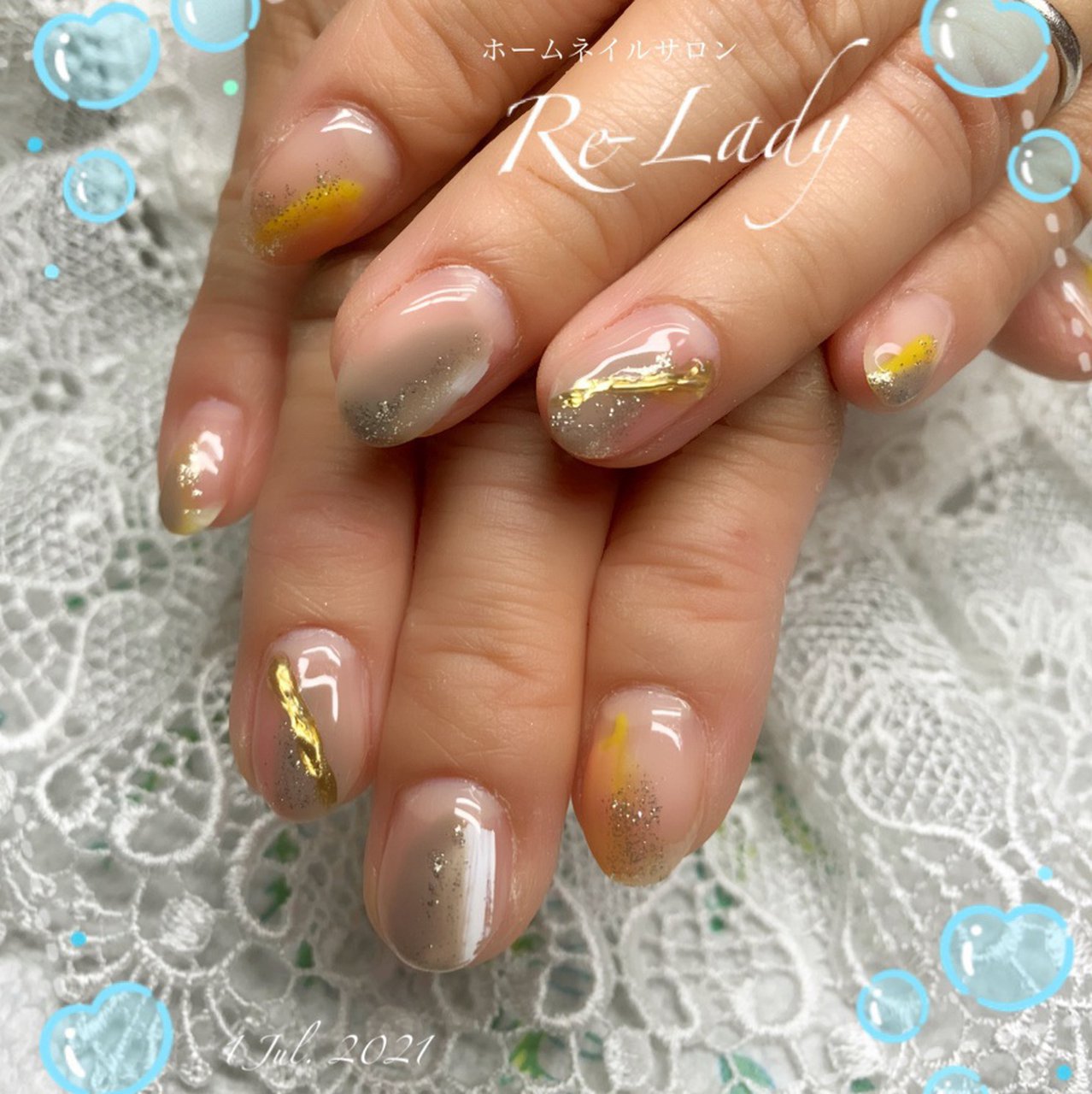 夏 オフィス ハンド ニュアンス ジェルネイル Home Nail Saron Re Ladyのネイルデザイン No ネイルブック